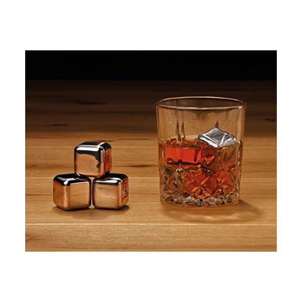 WOMA Whisky Steine Set I 12 Edelstahl Kühlwürfel inkl. Zange, Samtbeutel & hochwertiger Holzbox I Wiederverwendbare Eiswürfel für Whiskey Wodka Gin Rum Tequila & Cocktails – Bild 7