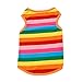 LKERLAN Rainbow Stripe Pet Vest Breathable Summer Cotton Sleeveless T-Shirt Small Dog Cat Clothes (X-Small)