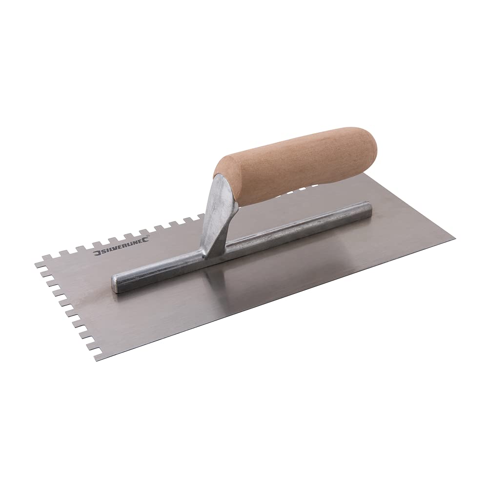 Silverline Adhesive Trowel Wood-Handle 280 x 120mm - 6mm Teeth (CB59)