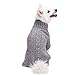 Blueberry Pet NEP Yarn Wool Blend Cable Knit Pullover Turtleneck Dog Sweater in Cadet Grey, Back Length 16