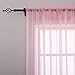 KEQIAOSUOCAI 2 Panels Pink Sheer Curtains 63 Inch Length for Nursery Girls Baby Kids Room Rod Pocket Curtains Kids Room Voile Sheer Drapes Panels for Bedroom Living Room Each is 52Wx63L