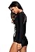 CharmLeaks Rash Guard for Women Long Sleeve UPF 50+ Swim Top Modest Rashguard Swimsuit Black 2XL