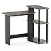 Furinno Abbott Corner Computer Desk with Bookshelf, French Oak Grey/Black