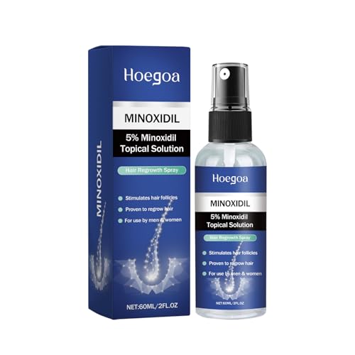 5% Minoxidil Spray for Men and Women Hair Growth – Hair Regrowth Serum with Ginger, Safflower and Black Sesame, Stop Hair Thinning and Hair Loss for Stronger Thicker Longer Hair, 60ml