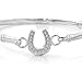CharmSStory Graduation Gifts Pave CZ Horseshoe Saddle Charms Bangle Cute Equestrian Bracelet