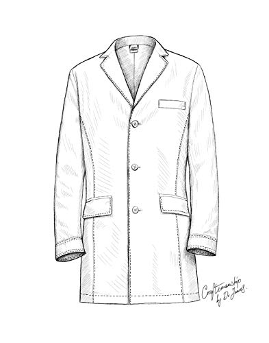 Dr. James Mens Slim Fitted Consultation Lab Coat (36 Inch Length) Size S White - Thumbnail 4