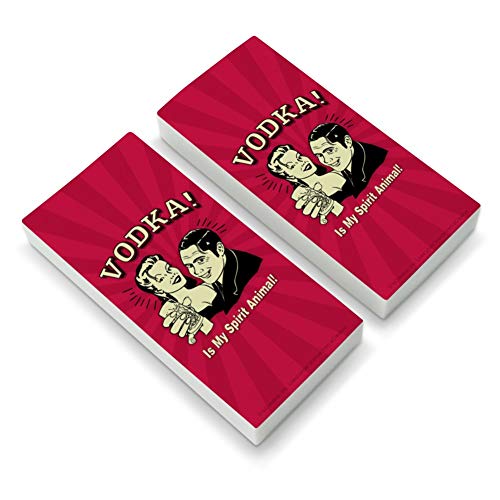 Vodka is My Spirit Animal Funny Humor Eraser Set of 2