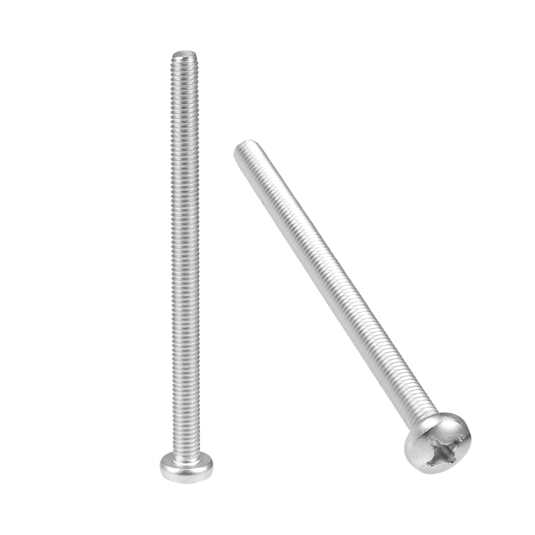 sourcing map M6x90mm Machine Screws Pan Phillips Cross Head Screw 304 Stainless Steel Fasteners Bolts 8Pcs