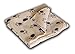 RZA Pet Blanket for Dog Cat Animal 39 x 27 Inches Fleece Black Paw Print All Year Round Puppy Kitten Bed Warm Sleep Mat Fabric Indoors Outdoors (Tan)