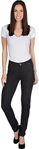 Womens Jeggings basic five pocket denim look twill pant leggings by vault sportswear (medium, Rinse)
