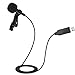 PChero Mic for Computer, USB Lavalier Clip-on Omnidirectional Condenser Microphone for Laptop PC MacBook, Ideal for Interviews, Skype, Audio Video YouTube Recording, QQ, MSN, Podcast