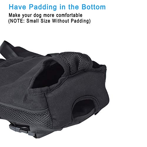 PetBonus Denim Front Kangaroo Pouch Dog Carrier, Wide Straps with Shoulder Pads, Adjustable and Legs Out Pet Backpack Carrier, for Walking, Travel, Hiking, Camping, Black, XX-Large - Thumbnail 3