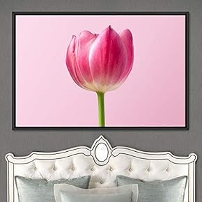signwin Framed Canvas Wall Art Pink Flower Snapshot...