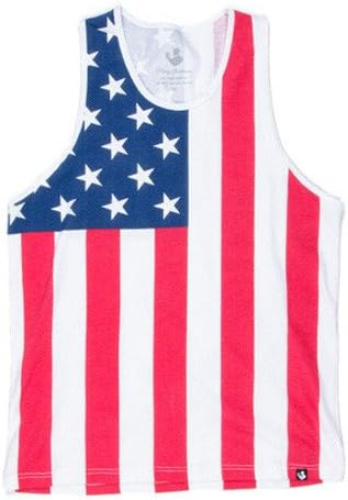 Rowdy Gentleman Men's American Flag Tank Top (X-Large, American Flag)