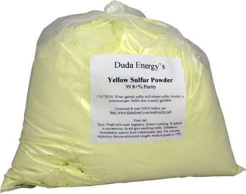 Duda Energy sulfur10 10 lb. Ground Yellow Sulfur Powder Feed Grade Pure Elemental Commercial Flour, No Additives Brimstone Duda Energy sulfur10 10 lb. Ground Yellow Sulfur Powder Feed Grade Pure Elemental Commercial Flour, No Additives Brimstone