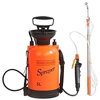 CLICIC 1.3 Gallon Pressure Sprayer Lawn Yard and Garden Sprayer, with 2 Kinds of Sprinkling Modes, Spray 16.4 Feet