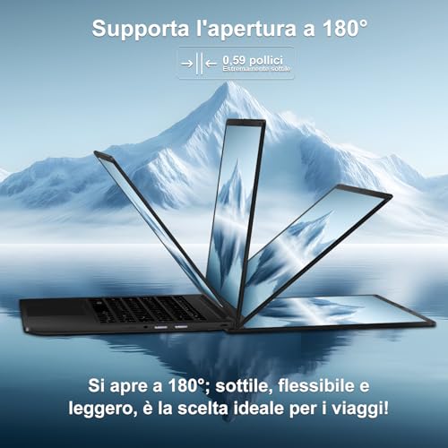 Win11 14 Inch Laptop Notebook Celeron N5095 Upto 2.9 GHz Laptop 8GB RAM 256GB SSD TF 1TB LPDDR4 5G WiFi 1920*1080 FHD USB 3.0 Laptop QWERTY Italian Film Keyboard – Black Metal Body