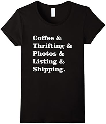 Women's Coffee Reseller Thrift Store Shirt Medium Black