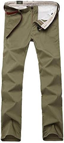 OyaNgquA Men's Casual Pants Long Trousers Spring/Summer Thin Straight Pants Khaki 32