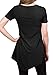 [DRSKIN] WS05 Women Handkerchief Hem Short Sleeve Long Tunic Top. (3XL, Black)
