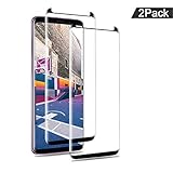 Galaxy S9 Screen Protector Tempered Glass[2 Pack][Update Version] AeapYar 3D Curved Dot Matrix [Full Screen Coverage] Glass Screen Protector [Case Friendly] for Samsung S9