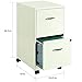 Space Solutions - 2 Drawer Fully Assembled Vertical Steel File Cabinet, Home & Small Office Use, Fits Under Most Desks, Letter-Size, Lock, Mobile, Pearl White