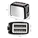Toaster 2 Slice Wide Slots Best Rated Prime Toasters, Compact Stainless Steel Bread Toaster with Reheat/Defrost/Cancel Functions, 7-Shade Control & Removable Crumb Tray, Black, UL Certificated