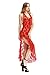 DarlingLove Women's Halter See Through Red Lace Long Gown Slit Lingerie Nighties