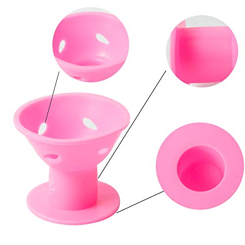 SUBANG 106 Pcs Silicone Hair Curlers Rollers Set Blue&Pink Hair Curlers including 50 Pcs Large Hair Rollers and 50 Pcs Small Magic DIY Hair Style Tools (Bonus: 2 Pcs Transparent Bag,4 Pcs Wig Cap) - Thumbnail 3