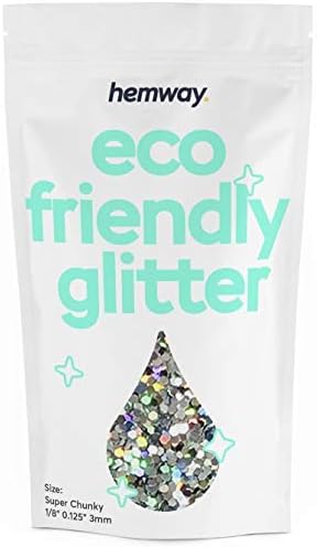 Eco Friendly Biodegradable Glitter, Silver Holographic, Super Chunky (1/8" 0.125" 3mm)