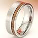 Fashion Month Mens Womens 8mm Tungsten Silver Ring Vintage Wedding Engagement White Band with 100% Koa Wood Flat Top