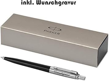 Exklusiver PARKER Kugelschreiber Modell JOTTER schwarz inkl. Gravur Lasergravur graviert neu
