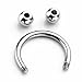 Jovivi 2pcs 16G Stainless Steel Horseshoe Bar Nose Ring Septum Circular Barbell Tragus Earrings 5/16