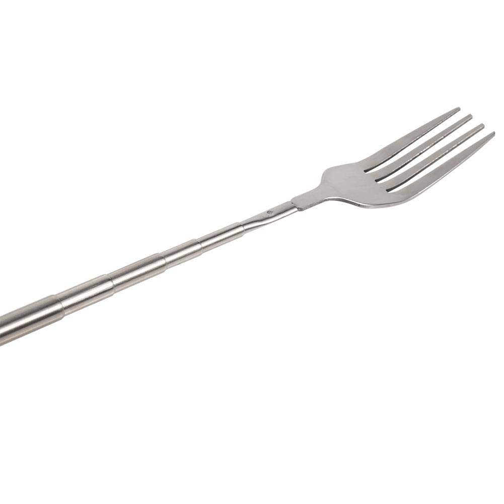 BBQ Fork, BBQ Spatula Fork, Stainless Steel Long BBQ Fork Non Bacteria BBQ Tools Fork Extendable BBQ Fork, for Home Use for Restaurants