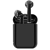 True Wireless Earbuds Mijiaer Bluetooth Headphones with Microphone AptX Stereo Bass Earphones with Charging Case for iPhone, Samsung, Sony, LG, iOS, Android (Black)