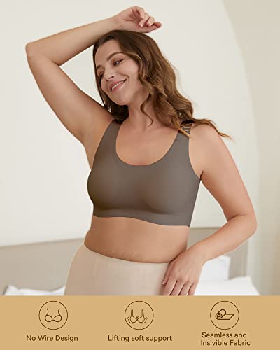 NIIDOR WOMEN’S SEAMLESS BRA INVISIBLE WIRELESS BRAS SOFT COMFY DAILY BRA WIREFREE T-SHIRT BRA WITH REMOVABLE PADS