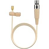 YXG Lavalier Microphone Lapel Microphone, Omnidirectional Condenser mic Compatible with Shure Wireless Bodypack Transmitter, Beige-with 1.45m Cable Mini XLR 4 Pin TA4F Plug