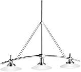 Kichler Lighting 2955NI Structures 3-Light Halogen Linear Chandelier/Island Light, Brushed Nickel with Satin-Etched Glass