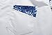 SSLR Men's Flowered Regular Fit Short Sleeve Button Down Shirts (Medium, White Blue)