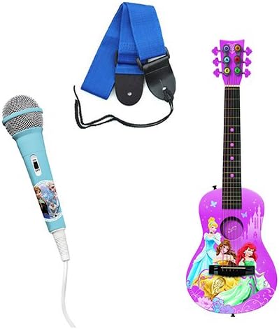 Princess Acoustic Guitar Pack w/Frozen Patch Cord Mic & Accessories