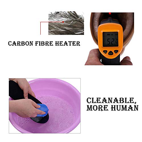 Heated Boot Insoles Velvet Surface Heated Insoles Battery Rechargeable Electric Heating Feet Warmer for Winter Skiing Walking Batteries Boot (B-for man)