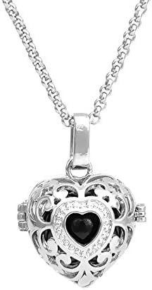 Mexican Bola Love Heart Harmony Chime Ball Locket Pendant Necklace Pregnancy Women Gift