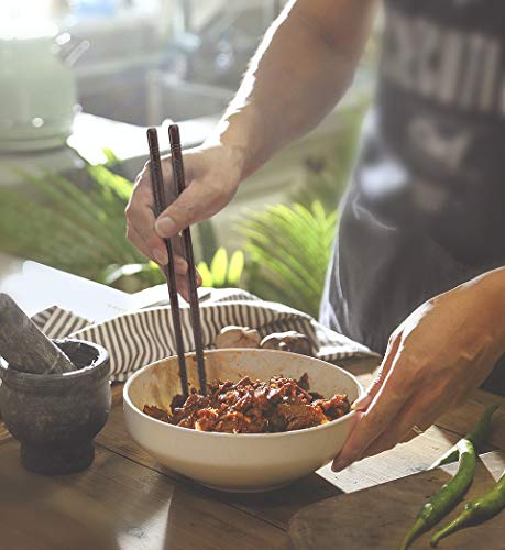 image for Hiware Reusable Wooden Chopsticks Gift Set Utensils Pack, 5 Pair – E