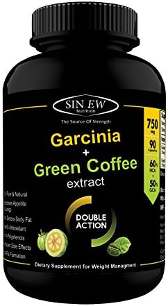 Sinew Nutrition Weight Management Combo 750Mg (Garcinia Cambogia And Green Coffee Bean Extract) - 90 Pure Veg Capsules, Pure & Natural Appetite Suppressant Supplement