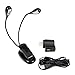 Exlight 4 LED Booking Reading Light Lamp with 2 Flexible Arms, Clip Stand and 4 Levels of Brightness
