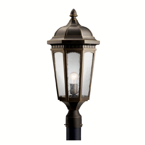 Kichler 9532RZ Courtyard Outdoor Post Mount 1-Light, Rubbed Bronze