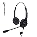 Arama Corded Headset Binaural w/ Noise Canceling Mic for Avaya 1616 9650 Cisco 7902 7912 Yealink T41 Snom 870 Grandstream GXP1400 Panasonic KXT Huawei C58 Zultys 37G IP Phones (A200DY)