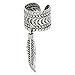 Sterling Silver Ear Cuff Earring w Hanging Feather (one piece),9 mm wide