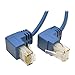 Tripp Lite Cat6 Gigabit Snagless Molded Slim UTP Patch Cable, 2 ft. Right Angle, RJ45 M/M 2' (N201-SR2-BL)