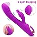 G Spot Rabbit Vibrator with Hitting & Vibrating 2 in 1 Design, Adorime Triple Motor Dildo Vibrator Wand Massager for Clitoris Vagina Stimulation, Adult Sex Toys for Women Rechargeable